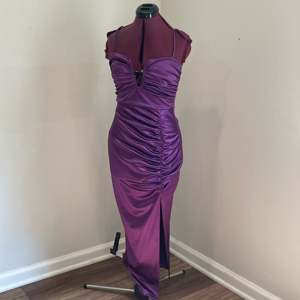 Windsor Royal Purple Asymmetrical Maxi Dress